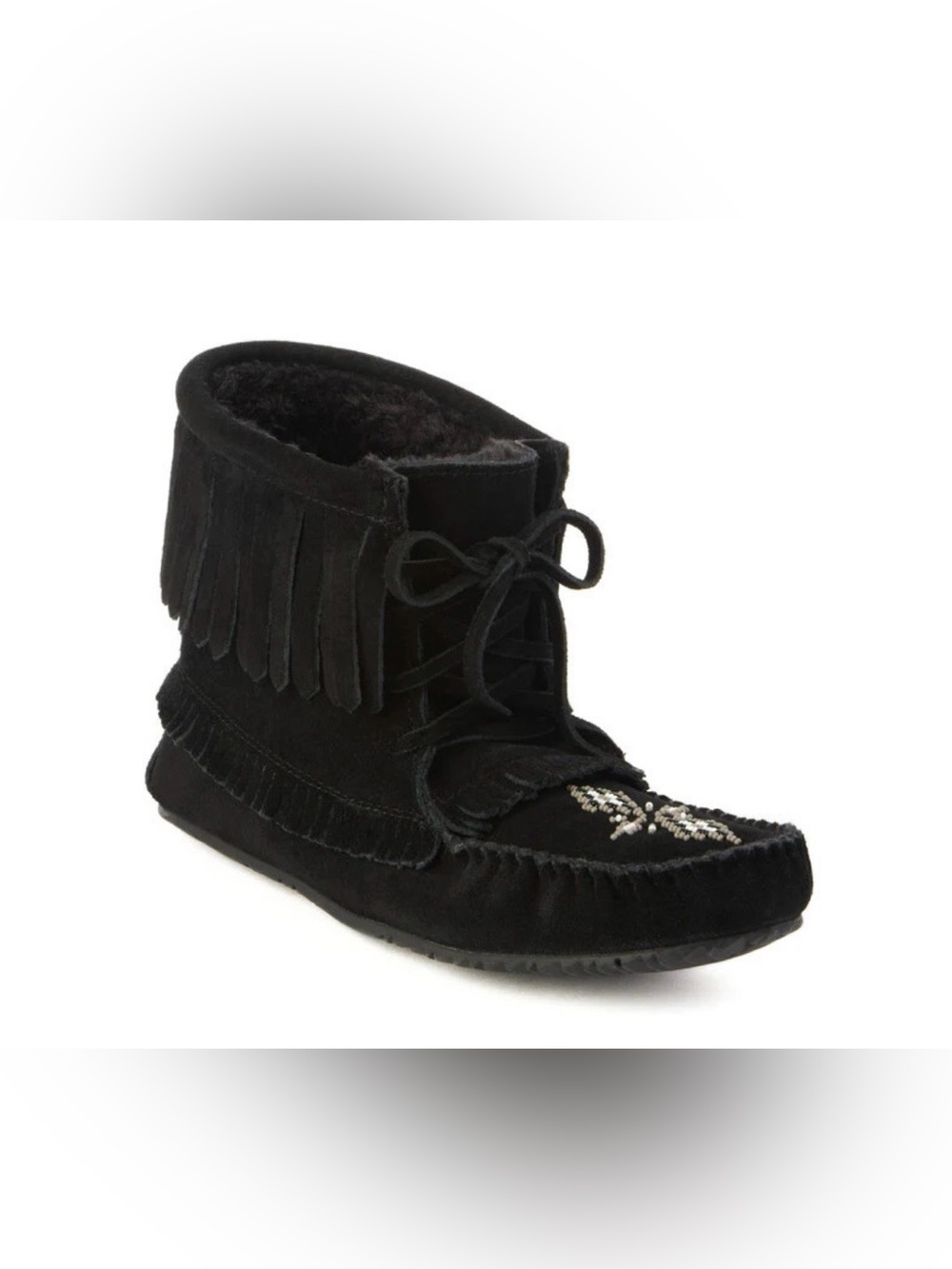Authentic Manitobah Mukluks Harvester Black Suede Lined Boots Size 7 - Picture 5 of 10